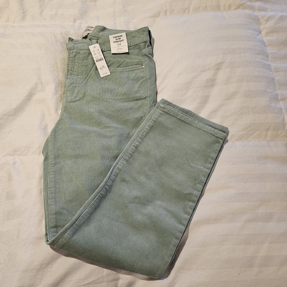 NWT J Crew Women's Corduroy Jeans Size 29 Vintage Slim Straight